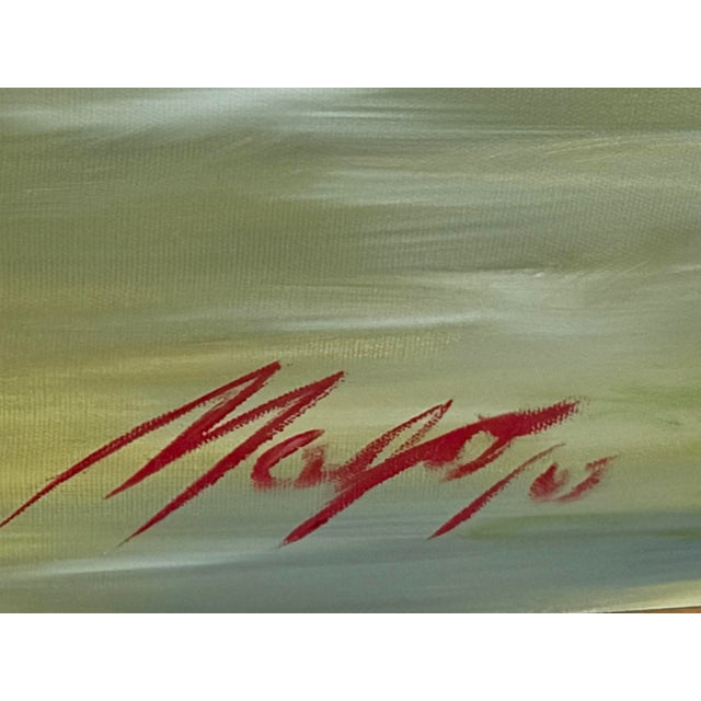 Gold 1960s Portofino: A Jewel of the Italian Riviera, Oil Painting For Sale - Image 8 of 9