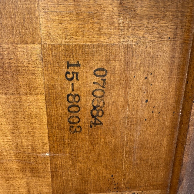 1980s Ethan Allen Classic Manor Chinese Chippendale Parquet Maple Square Side Tables - A Pair (15-8003) For Sale - Image 12 of 16