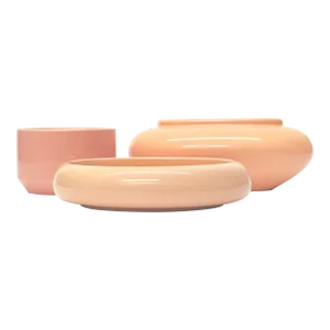 Vintage Mid Century Modern Blush Pink Planters - Group of 3