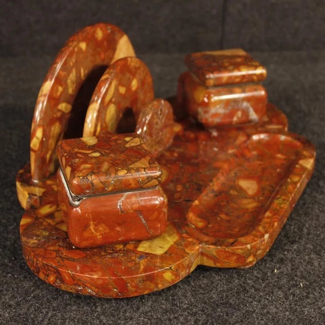 Stone Art Deco Marble Inkwell, 1930s For Sale - Image 7 of 13