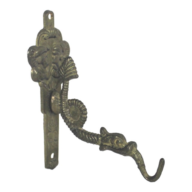 Vintage Brass Serpent Hook For Sale