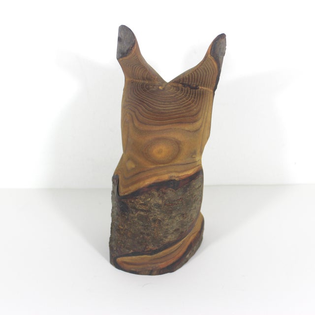 Cabin Vintage Hand Carved Wood Owl For Sale - Image 3 of 10