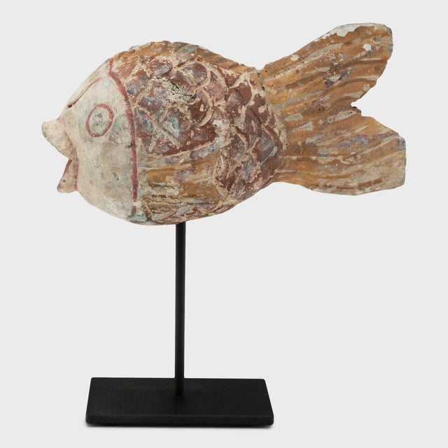 Figurative Early 20th Century Chinese Polychrome Lucky Fish For Sale - Image 3 of 4