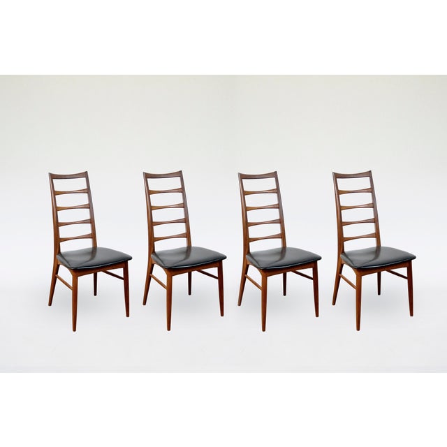 Black Lis Ladderback Chairs in Teak by Niels Koefoed for Koefoeds Hornslet, 1960s, Set of 6 For Sale - Image 8 of 8