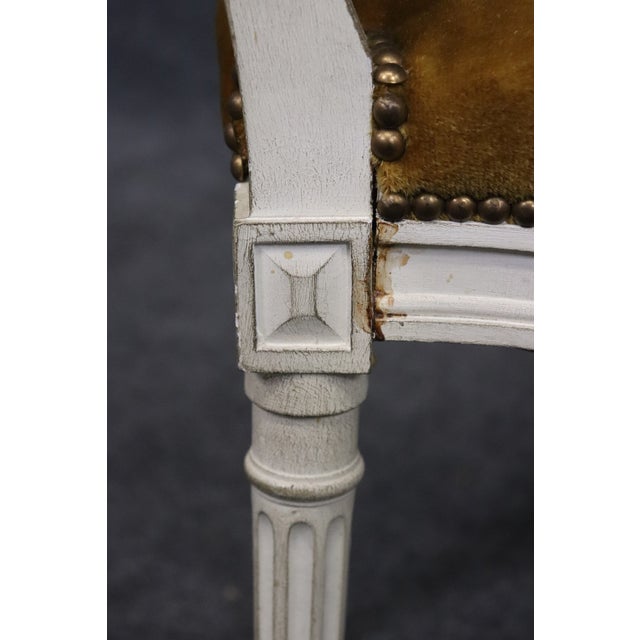 Set of 8 French Louis XVI Painted Balloon Back Maison Jansen Attri Dining Chairs For Sale - Image 9 of 11