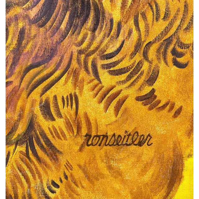 Abstract Vintage Boho Abstract Monkey Painting on Canvas For Sale - Image 3 of 6