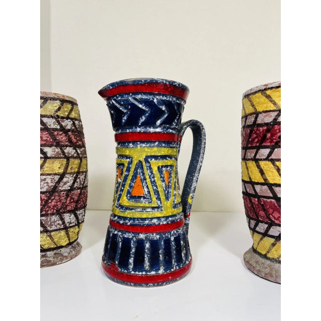1950s Mid-Century Bright Lava Glaze Italian Vessels- Set of 3 For Sale - Image 11 of 11