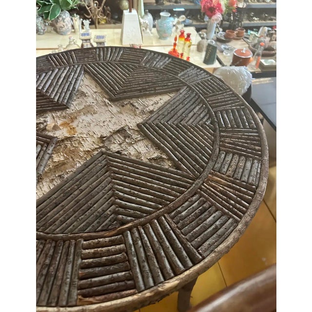 Up for consideration is a beautiful vintage rustic farmhouse style wooden side table with a star design. This would look...