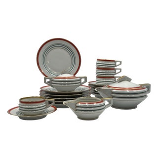 Art Deco Coffee Porcelain Service by Johann Haviland/ Ernst Olitzsch, Set of 19 For Sale
