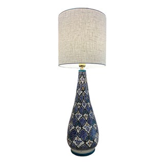 Large Moroccan Lamp in Glazed Ceramic, 1970 For Sale