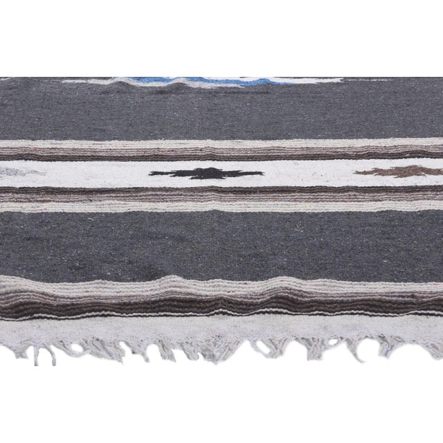 Late 20th Century Vintage Mexican Serape Blanket Kilim Rug, 04'05 X 06'04 For Sale - Image 4 of 10