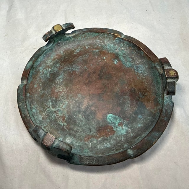 Antique Chinese Qing Dynasty Bronze Censer Incense Burner Stand For Sale - Image 9 of 10