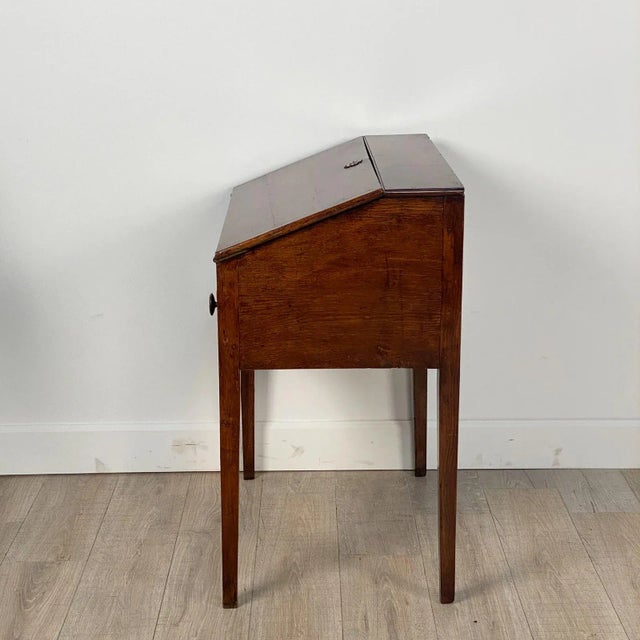 English Circa 1780 Elm Georgian One Drawer Desk, England For Sale - Image 3 of 11