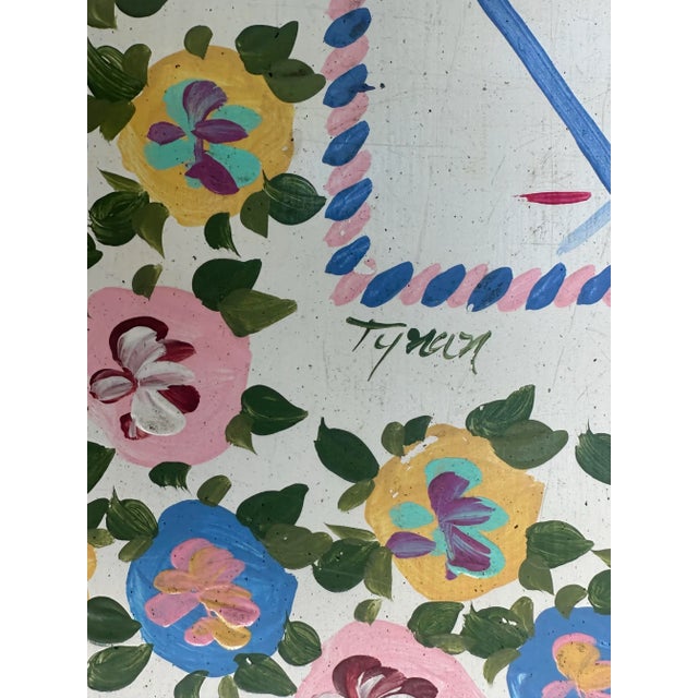 Wood Mackenzie Childs Style Petite 3 Drawer Nightstand For Sale - Image 7 of 12