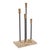 This candle holder is a contemporary take on a classic candelabra. 4 black stems are set into a flat gold aluminum base,...