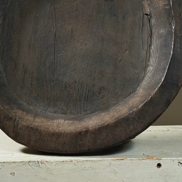 Antique Hand Carved Folk Art African Patinated Tray/Brutalist For Sale - Image 11 of 12