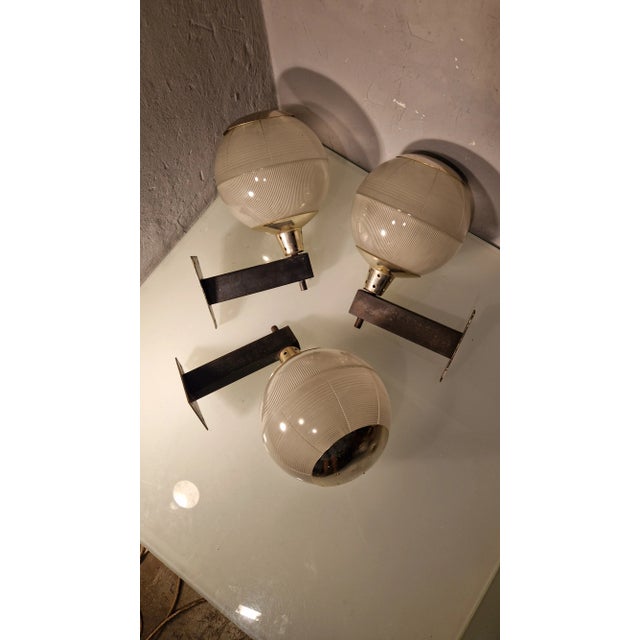 Double Fresnel Glass and Polished Aluminum Wall Light, 1960s For Sale - Image 11 of 11