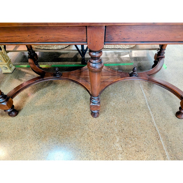 Brown Narrow Vintage Tavern Dining Table Solid Wood For Sale - Image 8 of 11