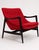 Mid-Century Modern RednChenille Lounge Chairs - A Pair For Sale - Image 4 of 5