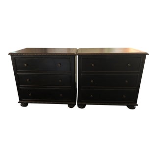 Restoration Hardware French Empire Three Drawer Closed Nightstands - Set of 2 For Sale
