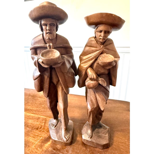 1930s The Travelers Hand Carved Wooden Folk Art For Sale - Image 12 of 12