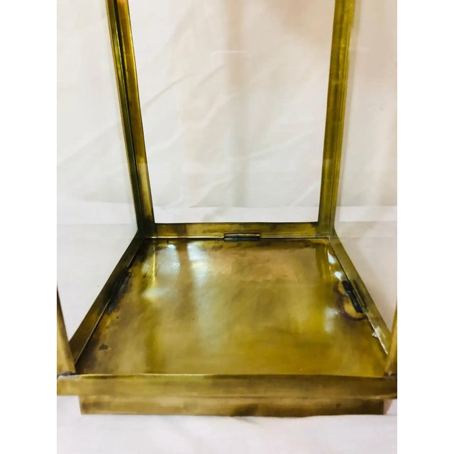 Brass Lantern or Candleholder for Garden or Indoor, a Pair For Sale - Image 12 of 13