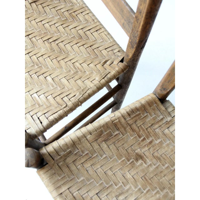 Antique Splint Weave Chairs Pair For Sale - Image 10 of 13