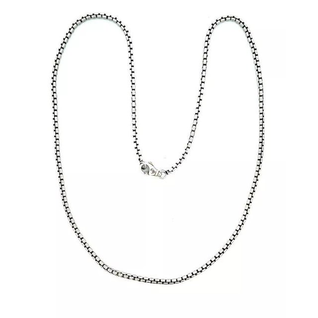 David Yurman Long Chain Sterling Silver 2.5mm Box Link 20" For Sale - Image 4 of 6