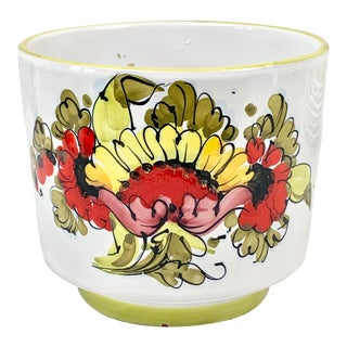 Vintage Italian Floral Cachepot For Sale