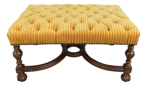 Charles Pollock for William Switzer Carolean Tufted Walnut Bench