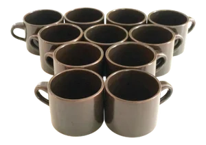 Vintage Rosenthal Studio Line Stoneware Brown Mugs Kaari- Set of 11