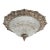 1960s Spanish Neo-Baroque Silvered Cast Zinc & Tiered Pressed Glass Flush Mount Ceiling Light - Fully Restored For Sale