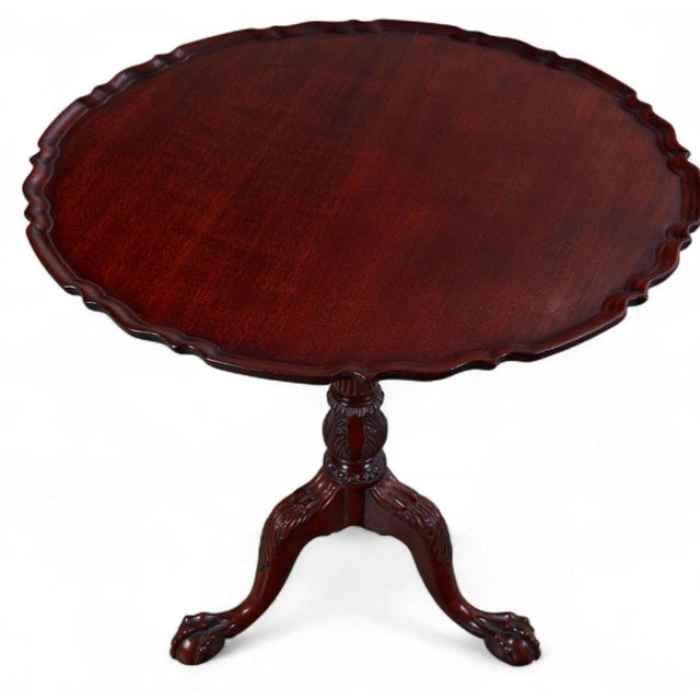 2000 - 2009 Burton-Ching George III Style Mahogany Piecrust Pedestal Tripod Table For Sale - Image 5 of 5
