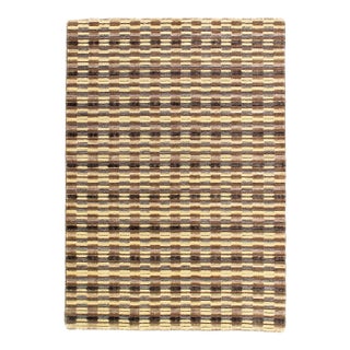 Pasargad DC Modern Earth-Tone Hand-Made Bamboo Silk Indo Rug For Sale