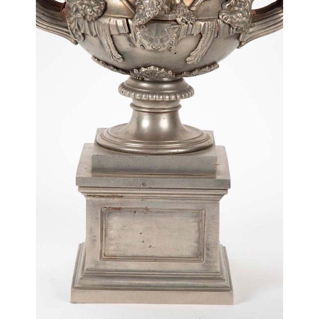 19th Century English Polished Steel Warwick Vase For Sale In New York - Image 6 of 12