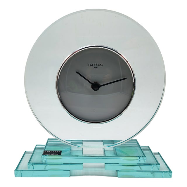 Vintage Crystal Table Clock by Omodomo, 1970s For Sale