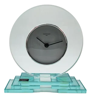 Vintage Crystal Table Clock by Omodomo, 1970s