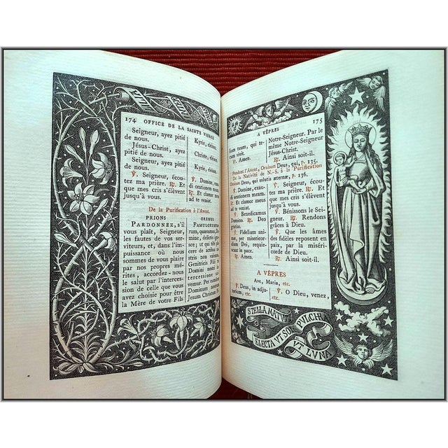(1884) Signed Binding Christian "Hours of the Holy Virgin" With 13 Chromolithographs - Illustrated Antique Devotional Christian Bible Art For Sale - Image 15 of 18