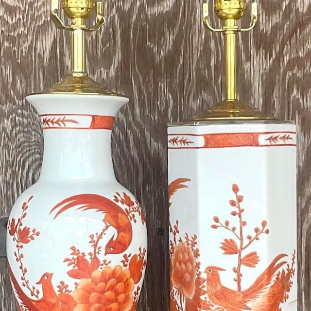 Mid 20th Century Vintage Regency Chinoiserie Lamps - Set of Two For Sale - Image 5 of 12