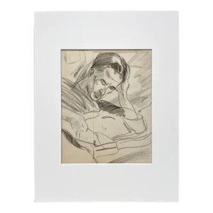 Charcoal on Paper, Self-Portrait of the Artist Reading by Harold Haydon, Ca, 1932