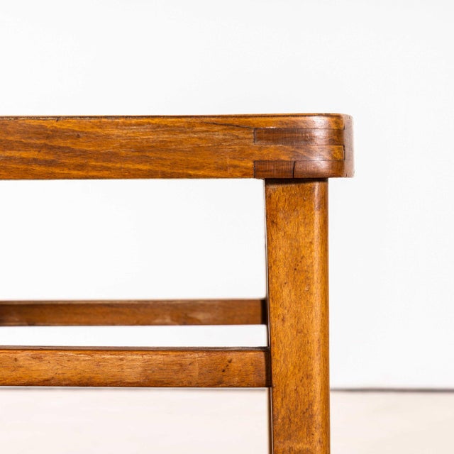 Wood Vintage Double Bar Back Dining Chairs, 1950s, Set of 5 For Sale - Image 7 of 8