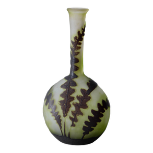 Galle Cameo Glass Banjo Fern Vase, c.1910