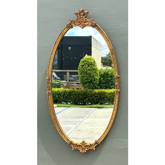 Vintage Rococo Style Gold Frame Mirror For Sale In West Palm - Image 6 of 12
