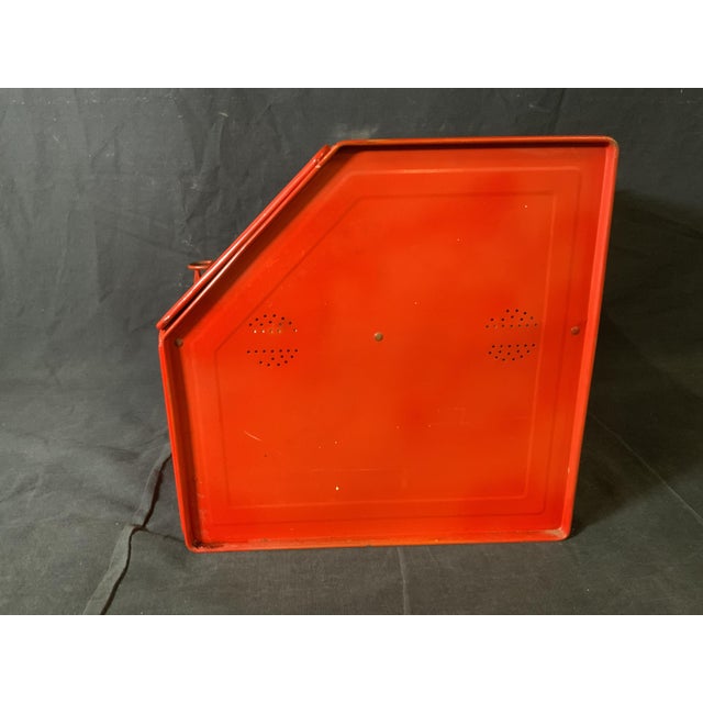 Vintage Red Metal Bread Box Chairish