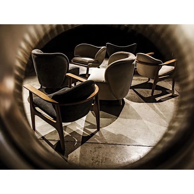 NOIR Laffont Chair with Grey Fabric For Sale In Los Angeles - Image 6 of 7