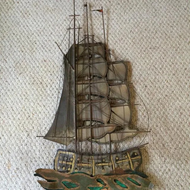 Large Brutalist Mid-Century Ship Wall Sculpture For Sale In New York - Image 6 of 11