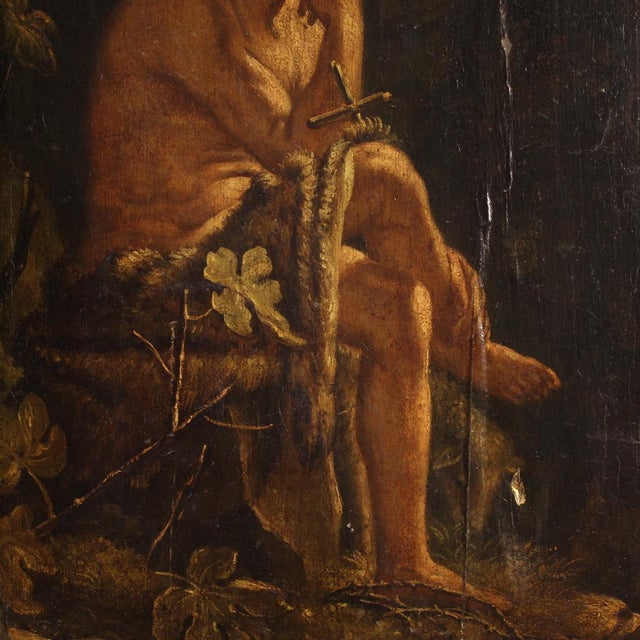 French Artist, St. John the Baptist, 1780, Oil on Panel, Framed For Sale - Image 4 of 16