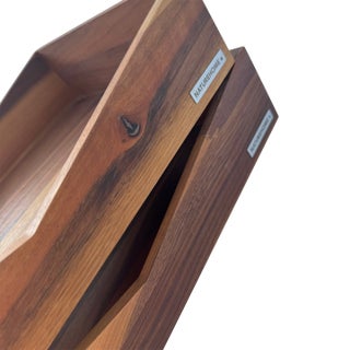Contemporary European Beech Wood Two Tiered Letter Tray- 2 Pieces For Sale