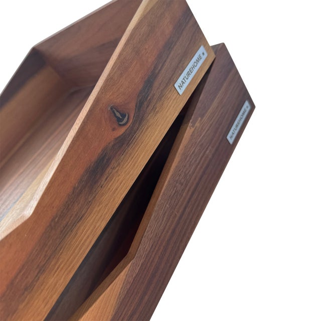 Contemporary European Beech Wood Two Tiered Letter Tray- 2 Pieces For Sale