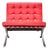 Knoll Barcelona Chair in Red Volo Leather by Ludwig Mies van der Rohe for Knoll Inc. / Knoll International, 2010s For Sale